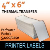 Thermal Transfer Labels 4" x 6" Perf Fanfold